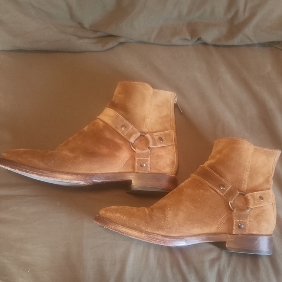 Frye Men's Brown Suede Buckle Boots - Picture 7 of 7